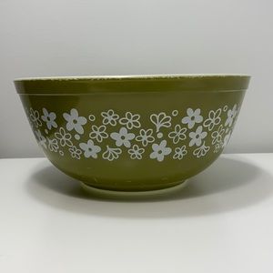 Pyrex, 403, Spring Blossom Green, Crazy Daisy, mixing bowl, nesting bowl